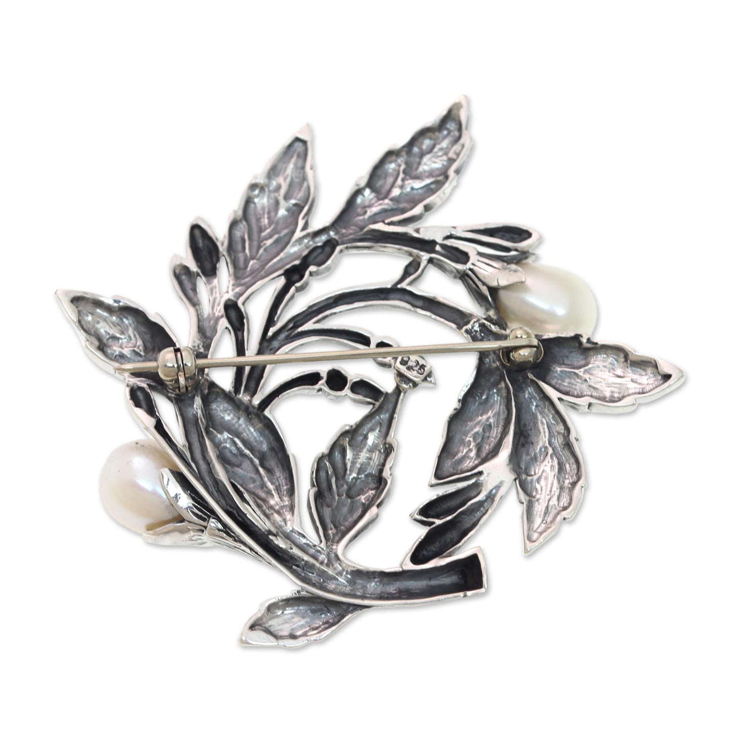 Budding Cotton Sterling Silver Brooch