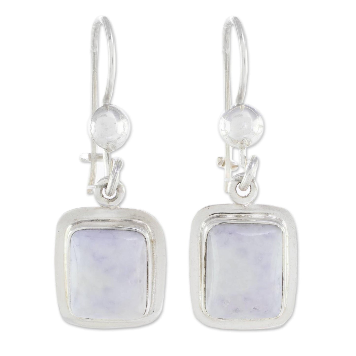 Maya Lilac Fair Trade Lilac Jade and Silver Modern Earrings