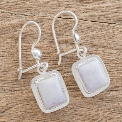 Maya Lilac Fair Trade Lilac Jade and Silver Modern Earrings