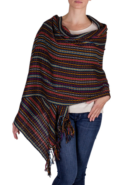Valley at Night Cotton Shawl
