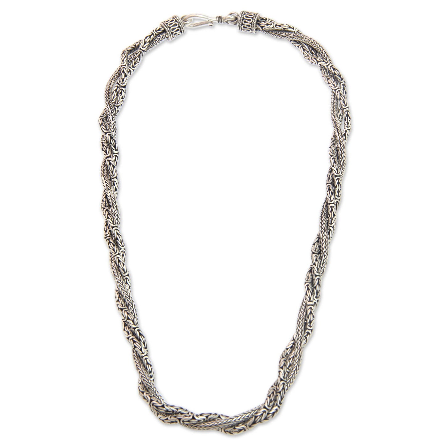Borobudur Dragon Fair Trade Borobudur Style Sterling Silver Torsade Necklace