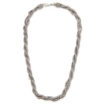 Borobudur Dragon Fair Trade Borobudur Style Sterling Silver Torsade Necklace