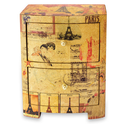 Carlota's Secret Artisan Crafted Wood Decoupage Jewelry Chest