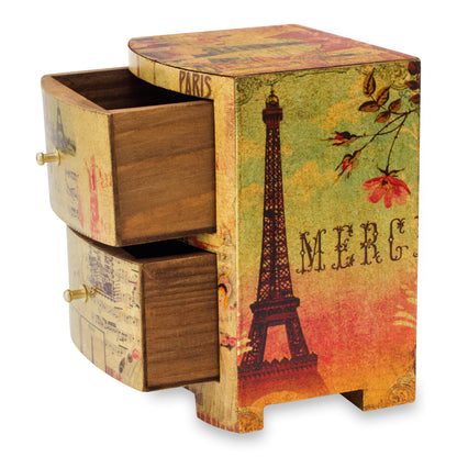 Carlota's Secret Artisan Crafted Wood Decoupage Jewelry Chest