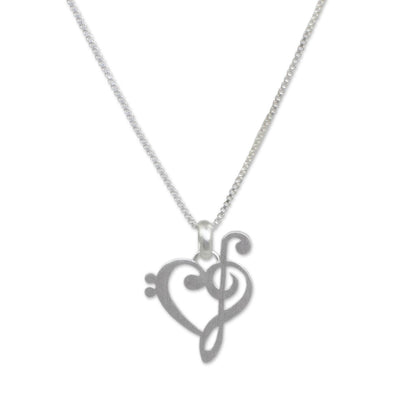 Music of Love Silver Pendant Necklace