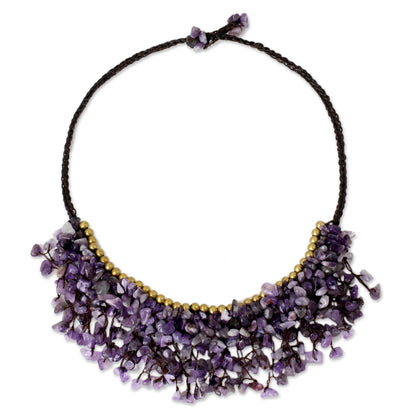 Dance Party Amethyst & Brass Beaded Necklace