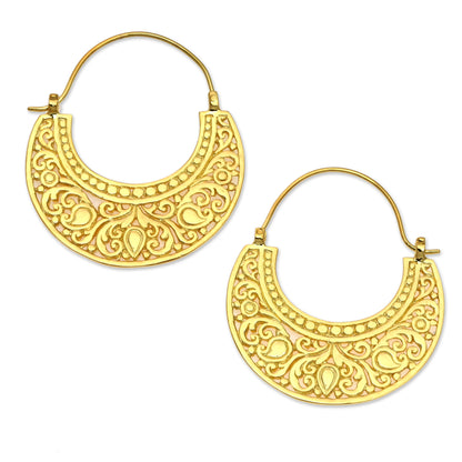 Garden of Eden Gold Plated Hoop Earrings