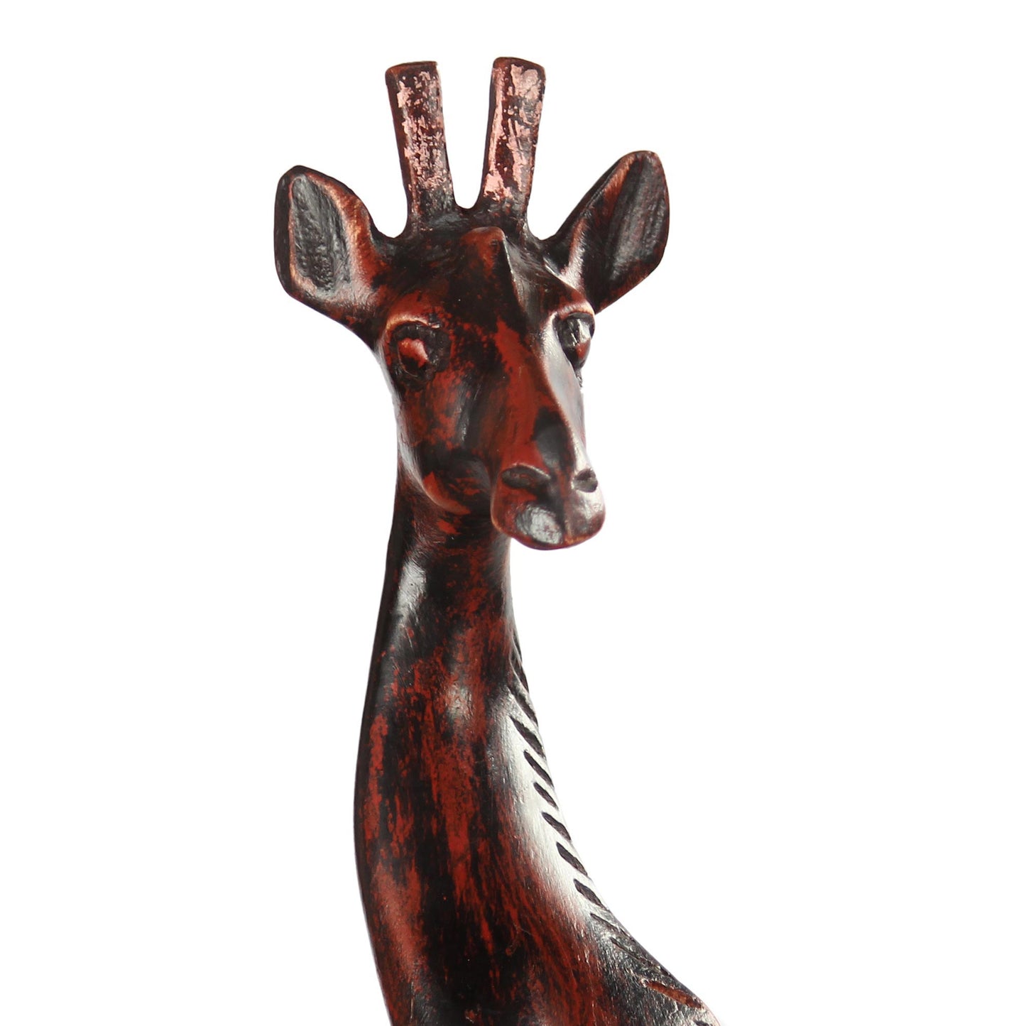 Kneeling Giraffe African Hand Carved Wood Kneeling Giraffe Sculpture