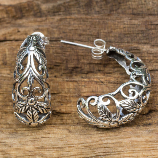 Floral Fantasy Sterling Silver Earrings