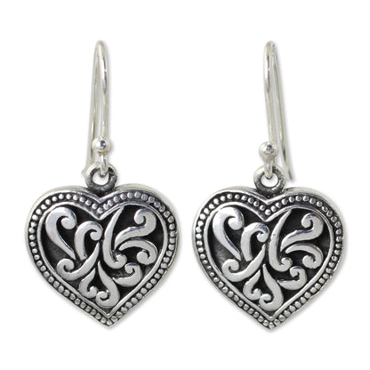 Lighthearted Love Handmade Romantic Sterling Silver Dangle Earrings