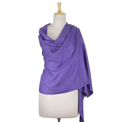 Kashmiri Diamonds in Lavender Handcrafted Wool Shawl