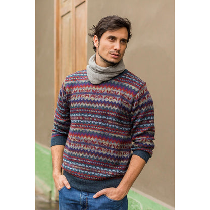 Colca Blue Men's 100% Alpaca Sweater