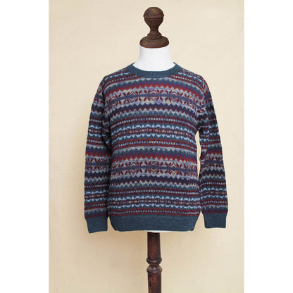 Colca Blue Men's 100% Alpaca Sweater