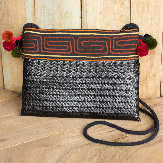 Akha Wonder of Black Hill Tribe Natural Fiber Shoulder Bag Woven by Hand