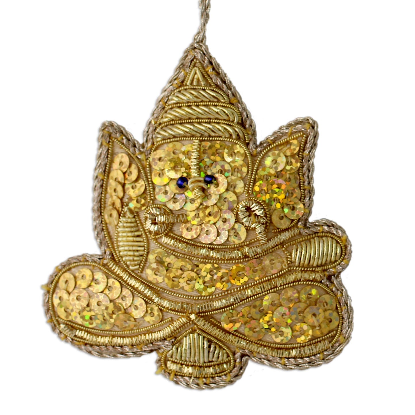 Happy Ganesha 4 Glittery Handmade Ornaments Depicting Lord Ganesha