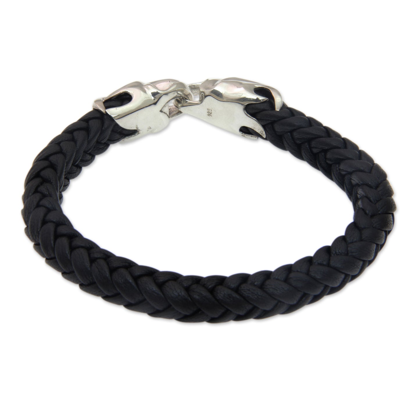 Tribal Strength Silver Leather Men's Bracelet