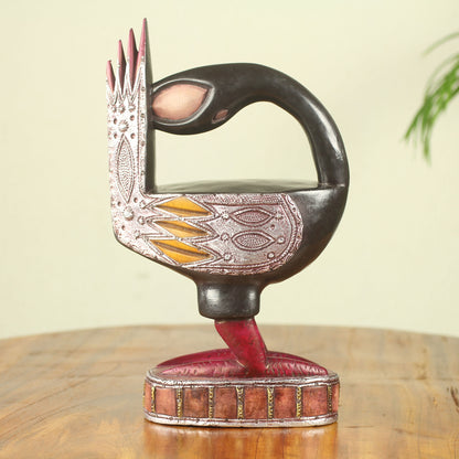 Black Sankofa Fair Trade Wood Sculpture of Sankofa Bird from Ghana