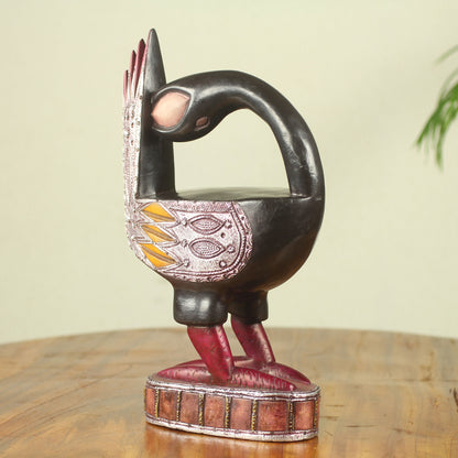 Black Sankofa Fair Trade Wood Sculpture of Sankofa Bird from Ghana