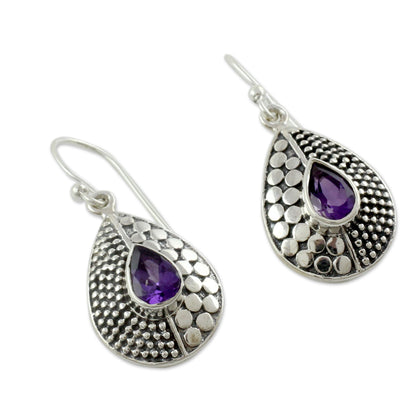 Purple Fusion Original Design Amethyst Earrings Set in Sterling Silver