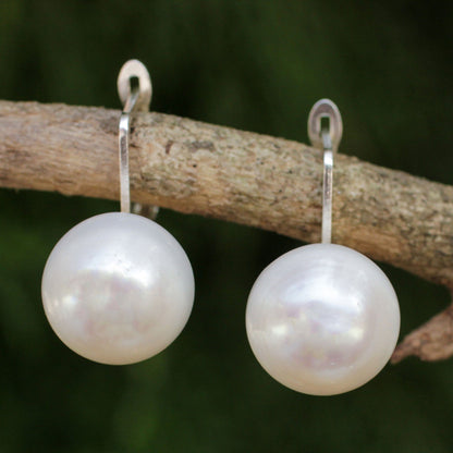 White Pearl Drop Earrings