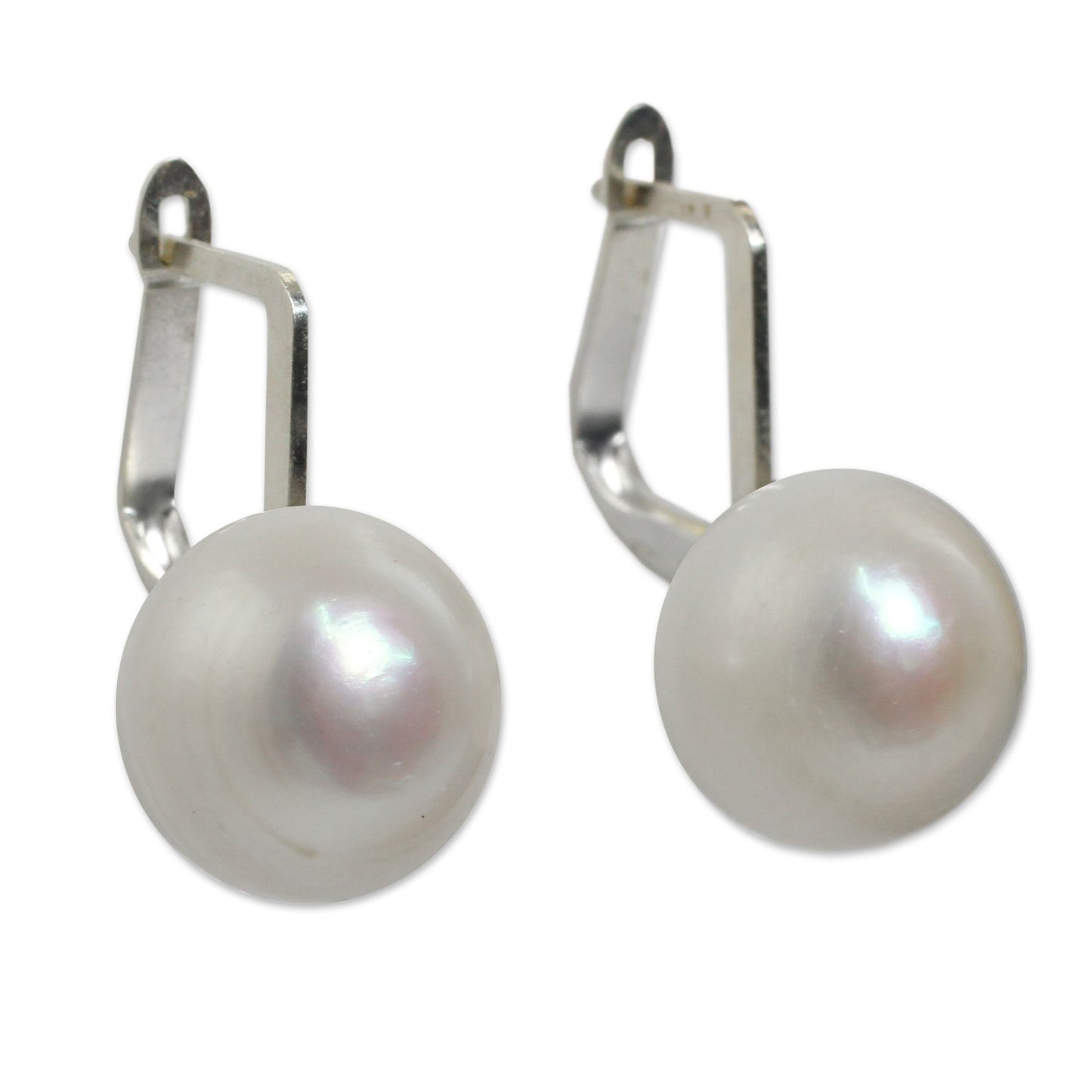 White Pearl Drop Earrings