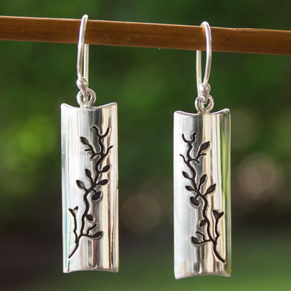 Cherry Tree Artisan Crafted Taxco Silver Hook Earrings from Mexico