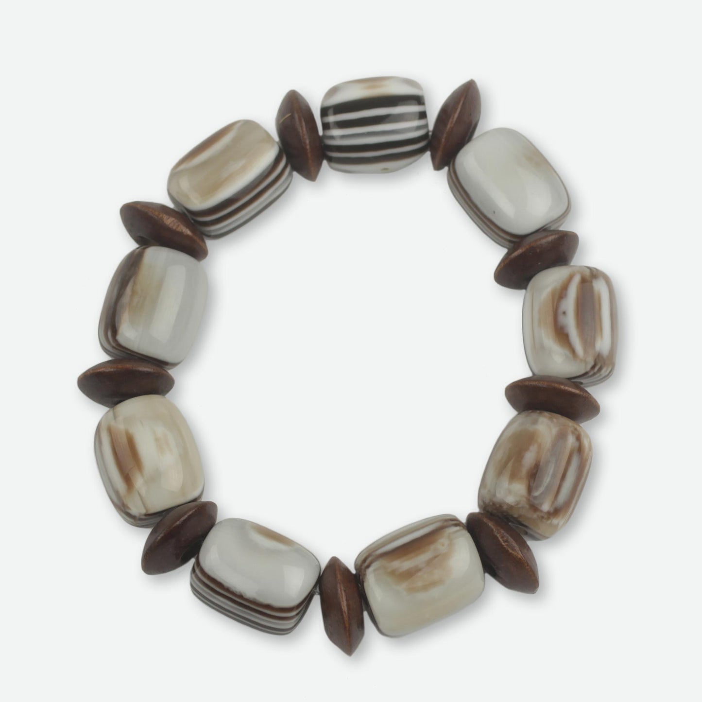 Elikplim African Fair Trade Jewelry Recycled and Wood Bracelet