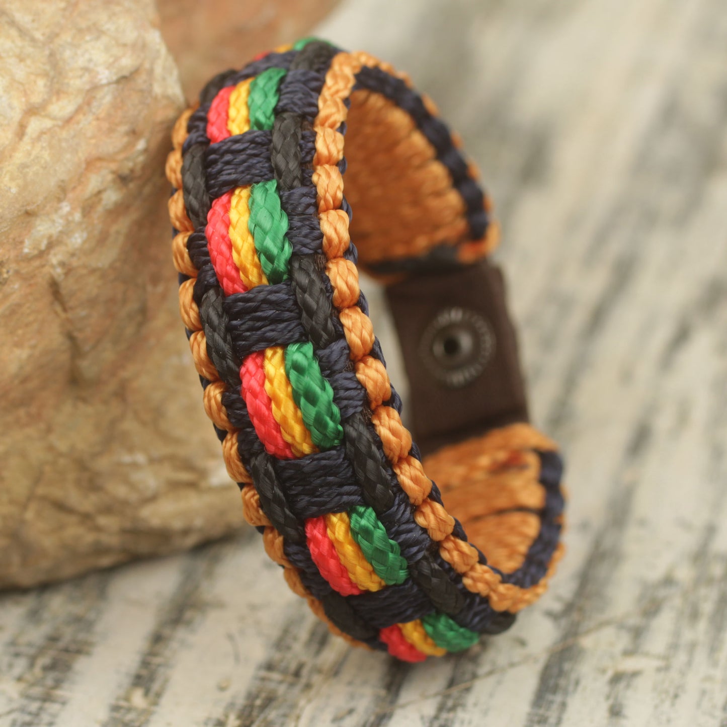 Good Vibes Men's Colorful Woven Wristband Bracelet