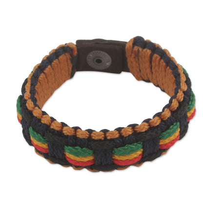 Good Vibes Men's Colorful Woven Wristband Bracelet