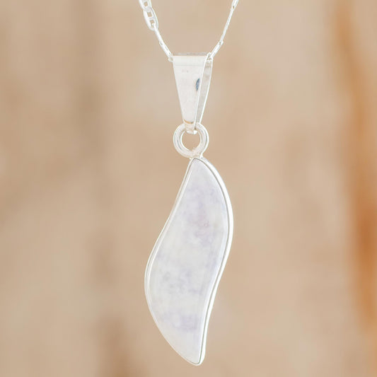 Floating in the Breeze Guatemalan Sterling Silver and Lilac Jade Dangle Necklace