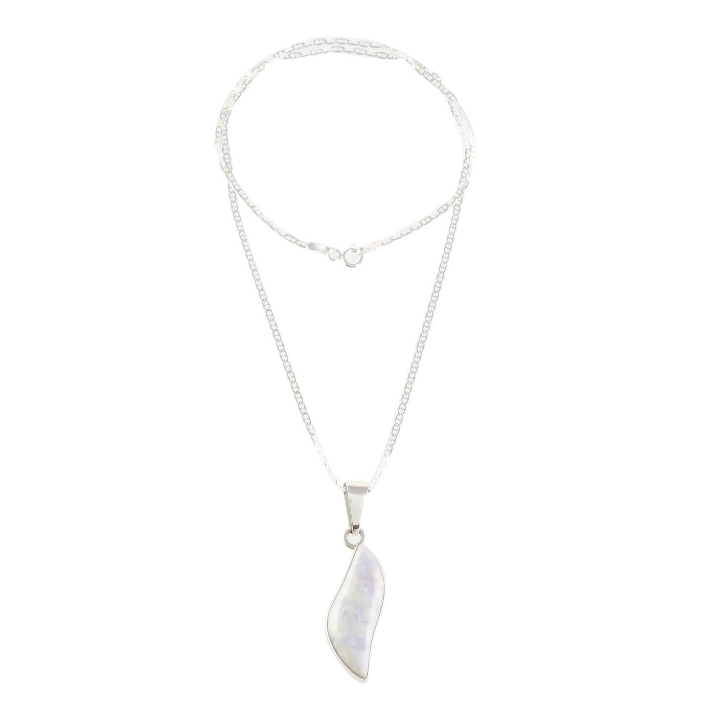 Floating in the Breeze Guatemalan Sterling Silver and Lilac Jade Dangle Necklace