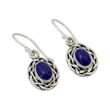 Indian Basket Lapis Lazuli Dangle Earrings