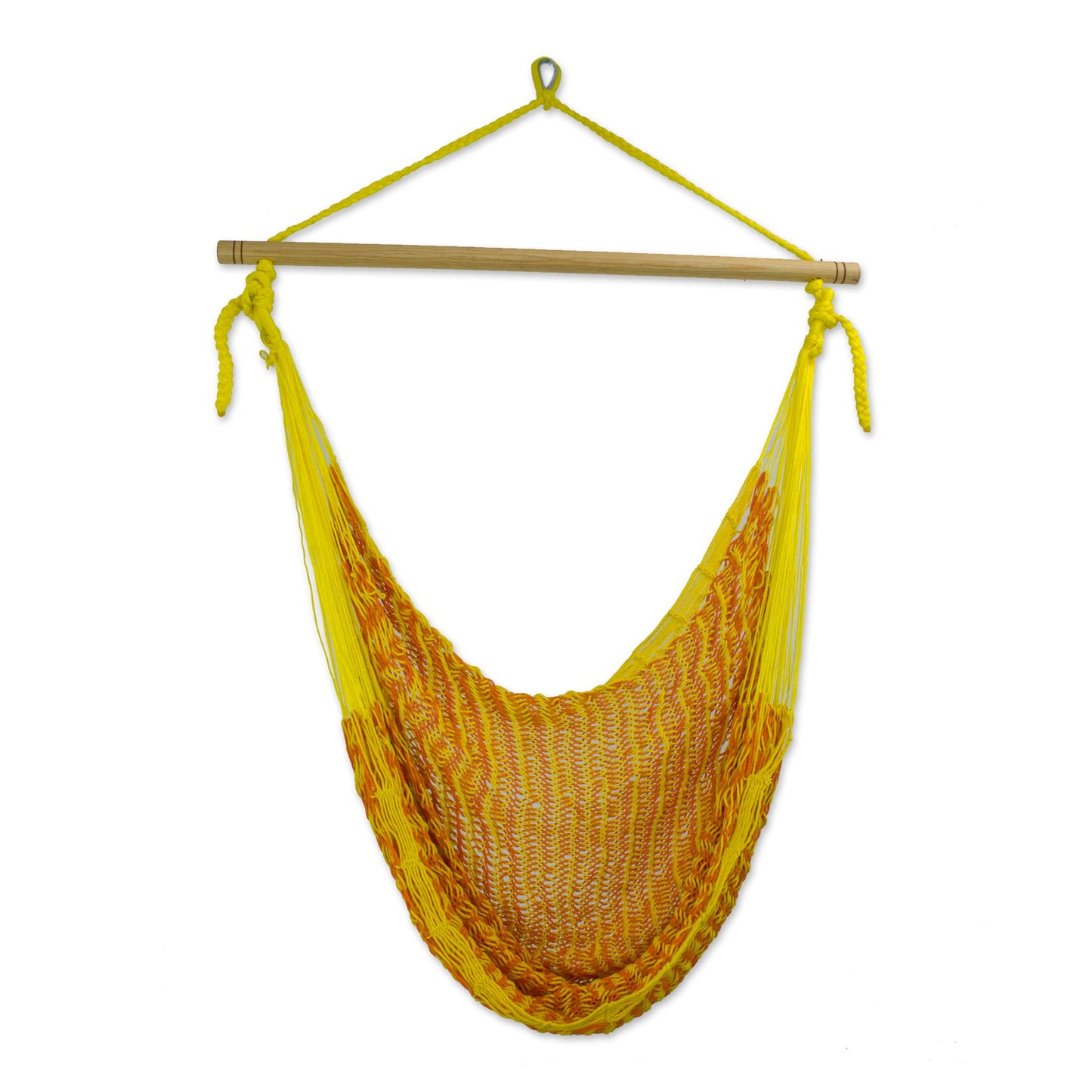 Maya Sunflower Yellow Orange Hand Woven Cotton Hammock Swing Chair