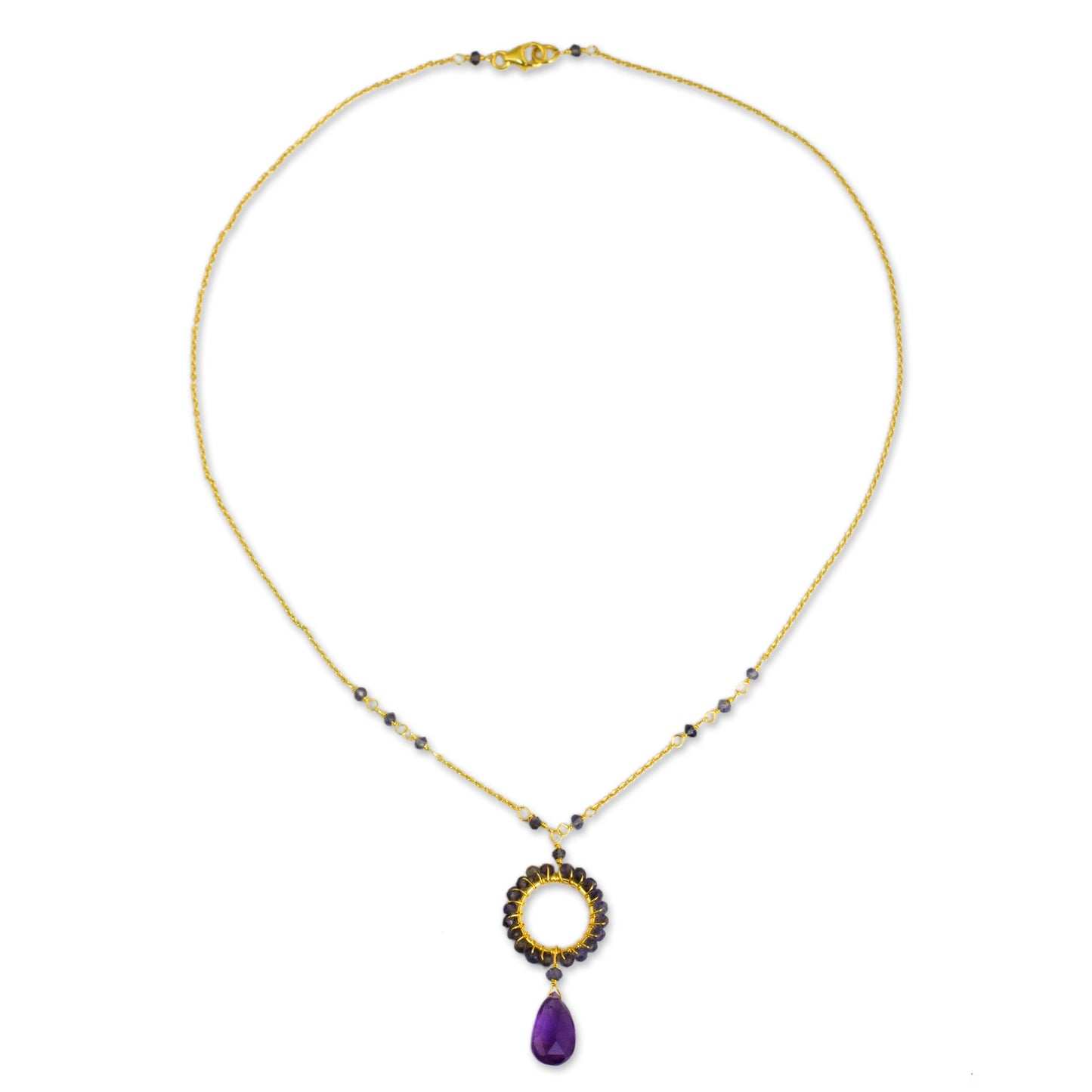 Iris Rain Gold Plated Silver Amethyst & Iolite Necklace