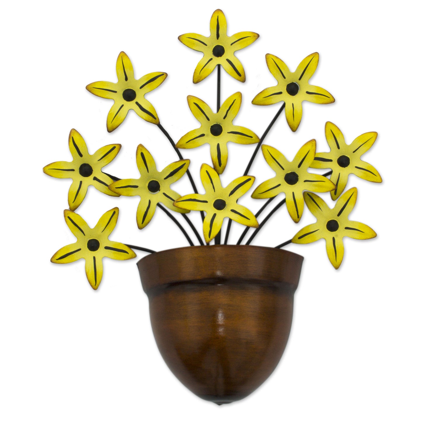 Black-Eyed Susan Yellow Flower Iron Wall Sculpture Crafted by Hand