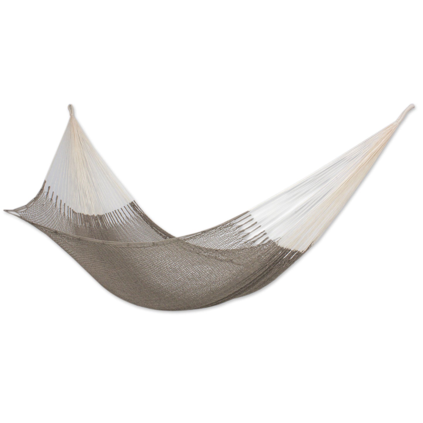 Maya Mist Mexican Hand Woven Grey Cotton Maya Hammock (Double)