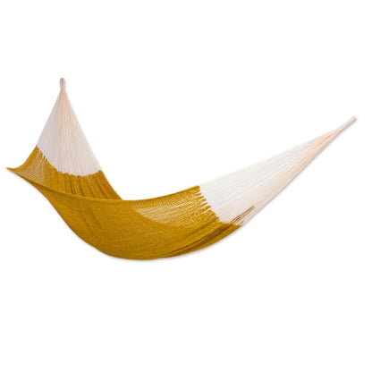 Maya Mustard Mustard Yellow Cotton Hand Woven Maya Double Hammock