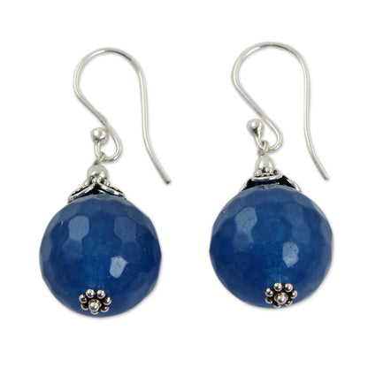 Blue Chalcedony Honeycomb Earrings