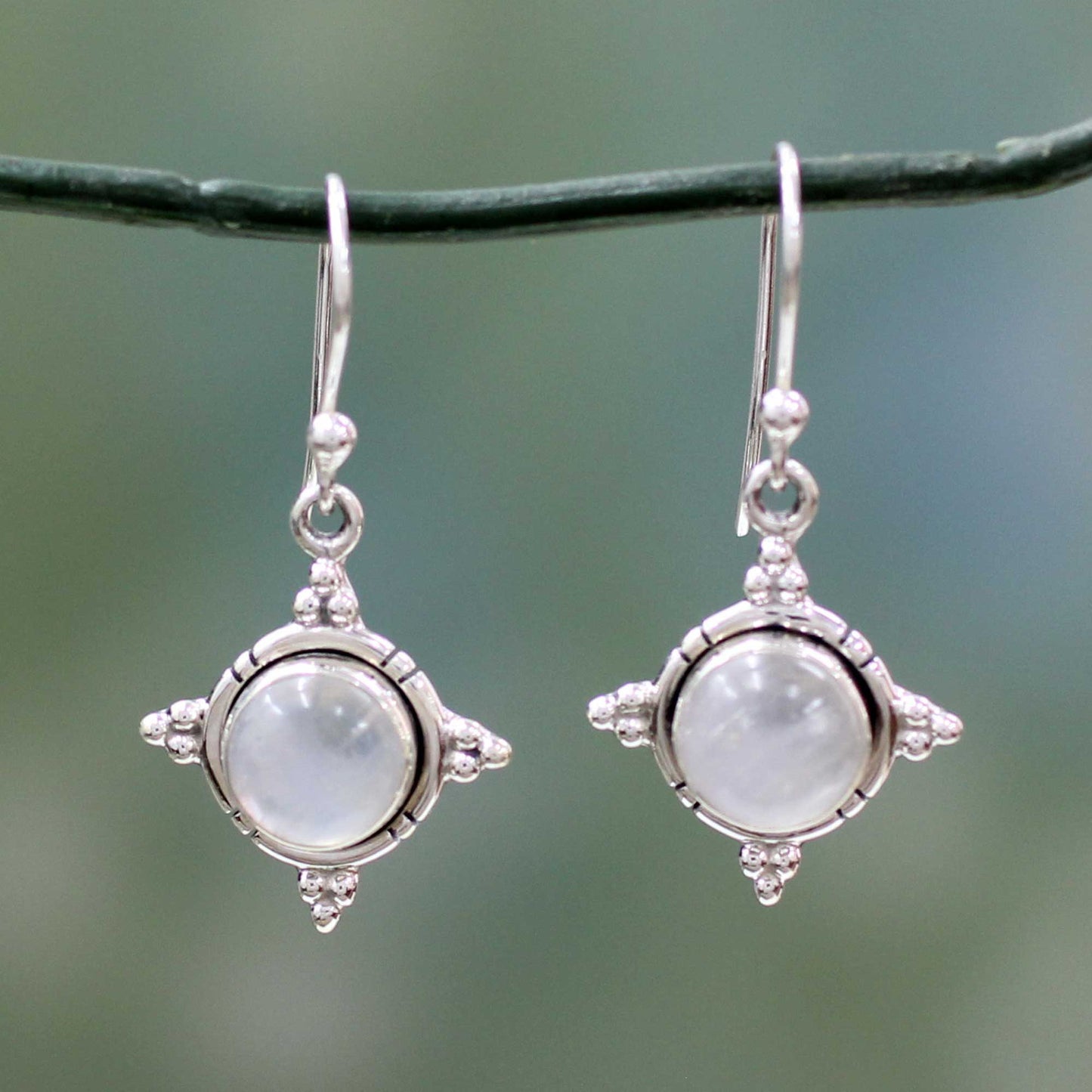 Endless Moonlight Artisan Jewelry Sterling Silver Rainbow Moonstone Earrings