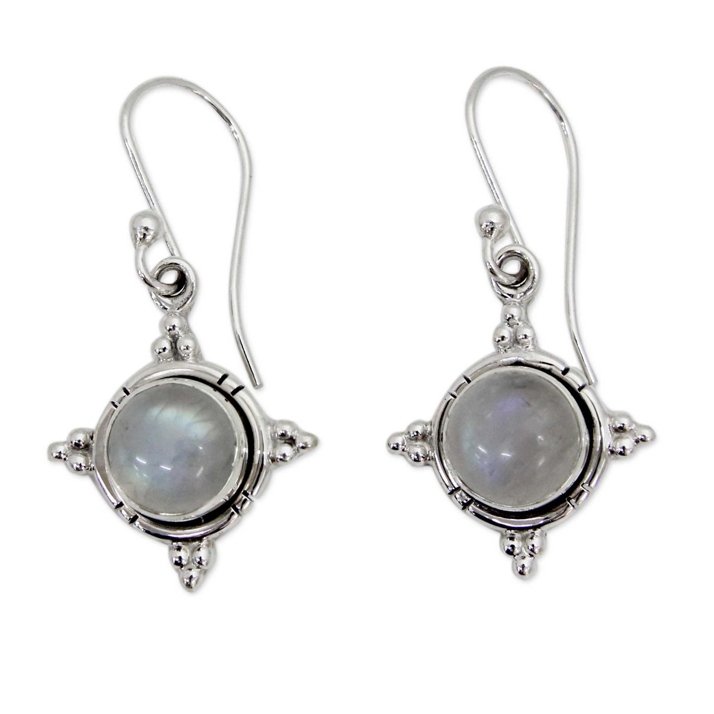 Endless Moonlight Artisan Jewelry Sterling Silver Rainbow Moonstone Earrings