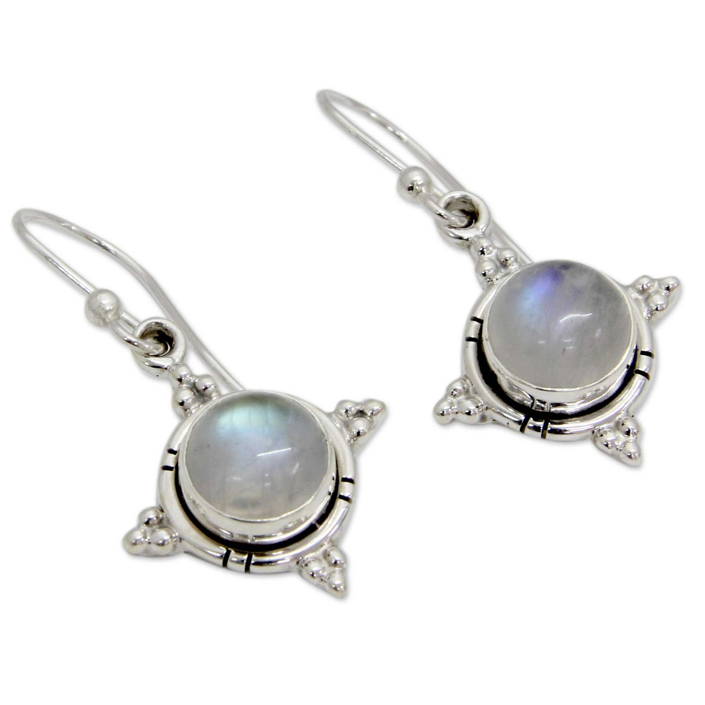 Endless Moonlight Artisan Jewelry Sterling Silver Rainbow Moonstone Earrings