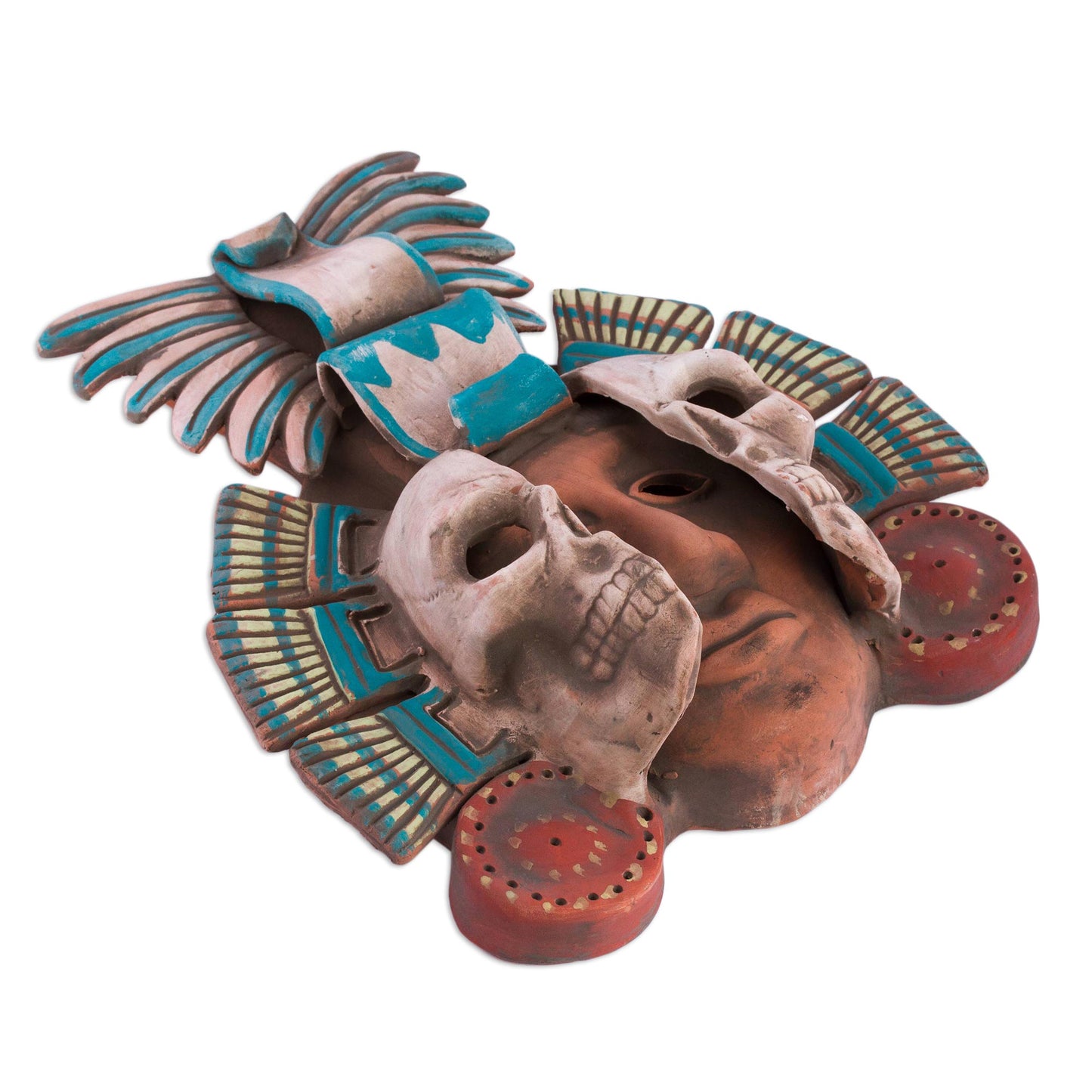 Life and Death in Teotihuacan Handcrafted Mexican Ceramic Skull Mask