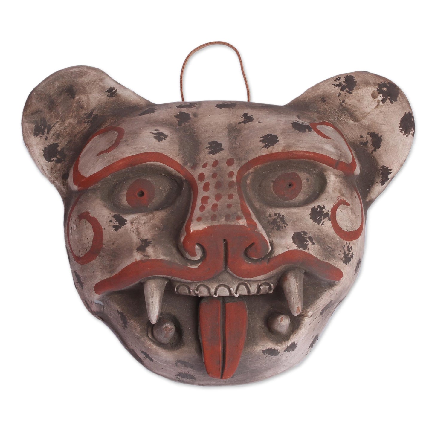 Jaguar Head Handcrafted Mexican Ceramic Jaguar Mask