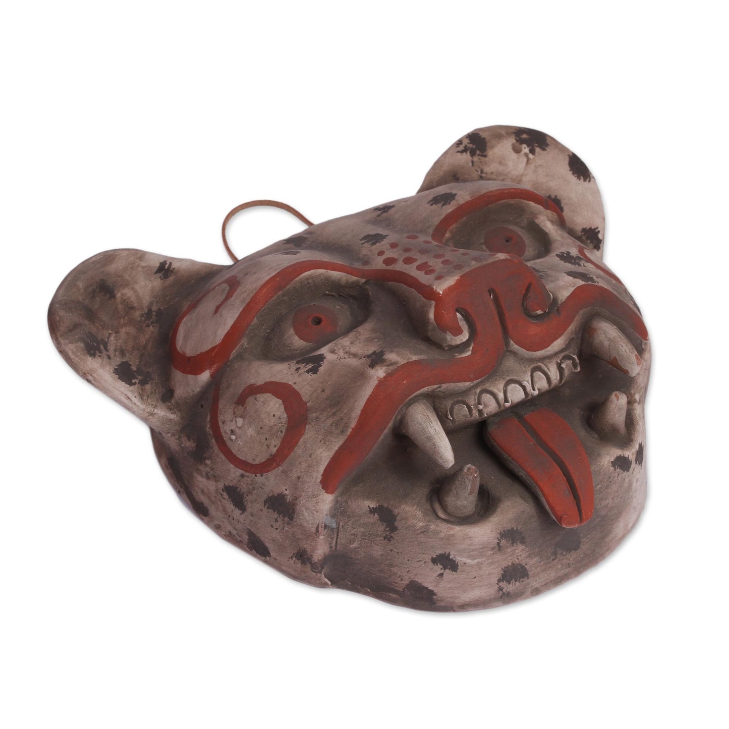 Jaguar Head Handcrafted Mexican Ceramic Jaguar Mask