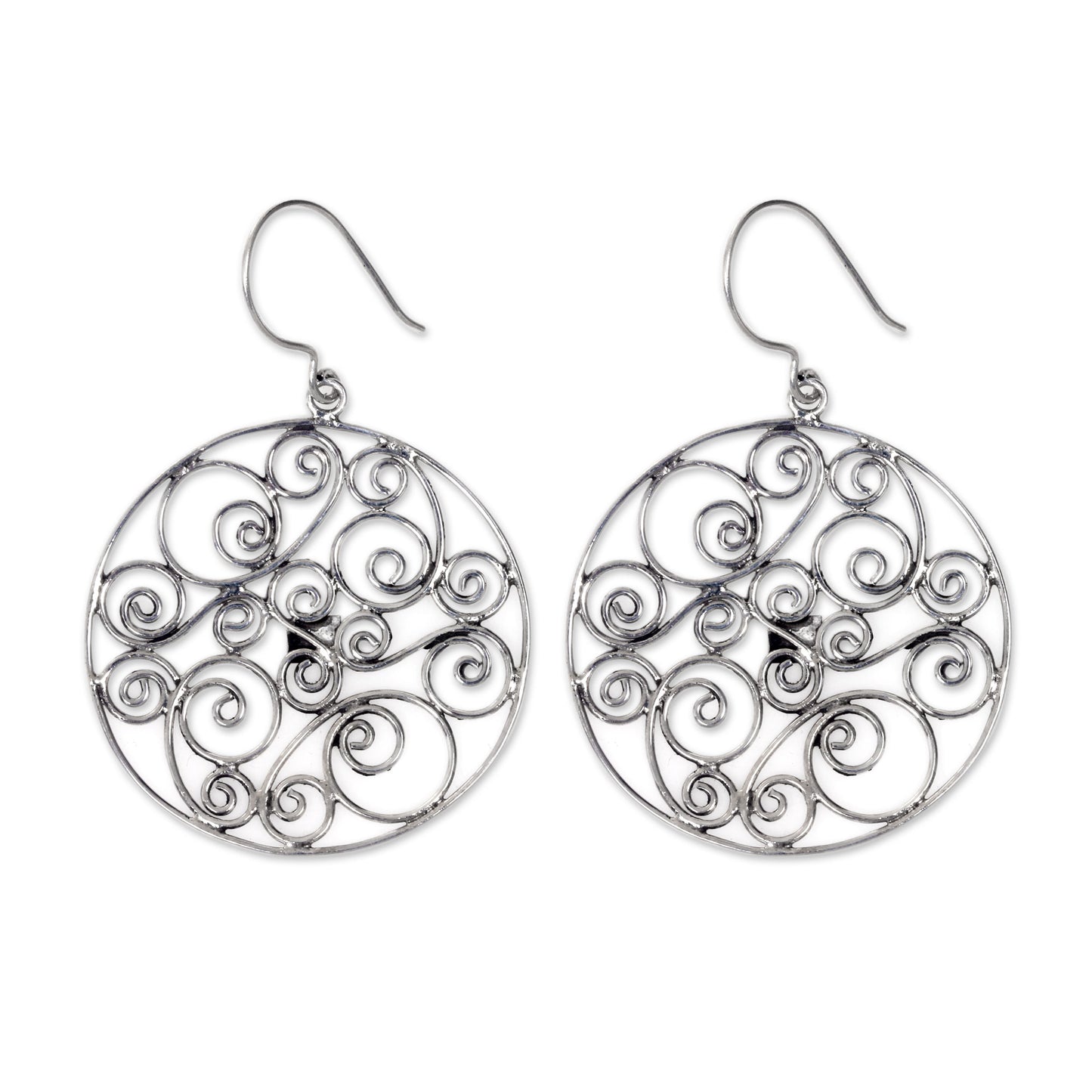 Whispering Tendrils Artisan Crafted Sterling Silver Dangle Earrings