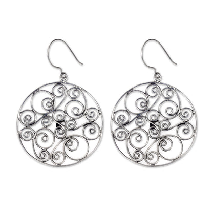 Whispering Tendrils Artisan Crafted Sterling Silver Dangle Earrings