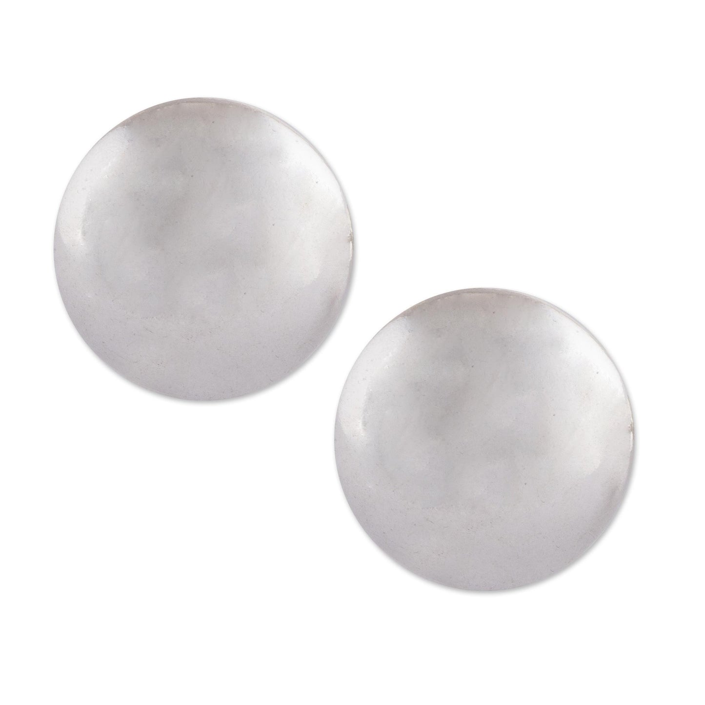 Satin Circles Brushed Silver Artisan Crafted Stud Earrings from the Andes