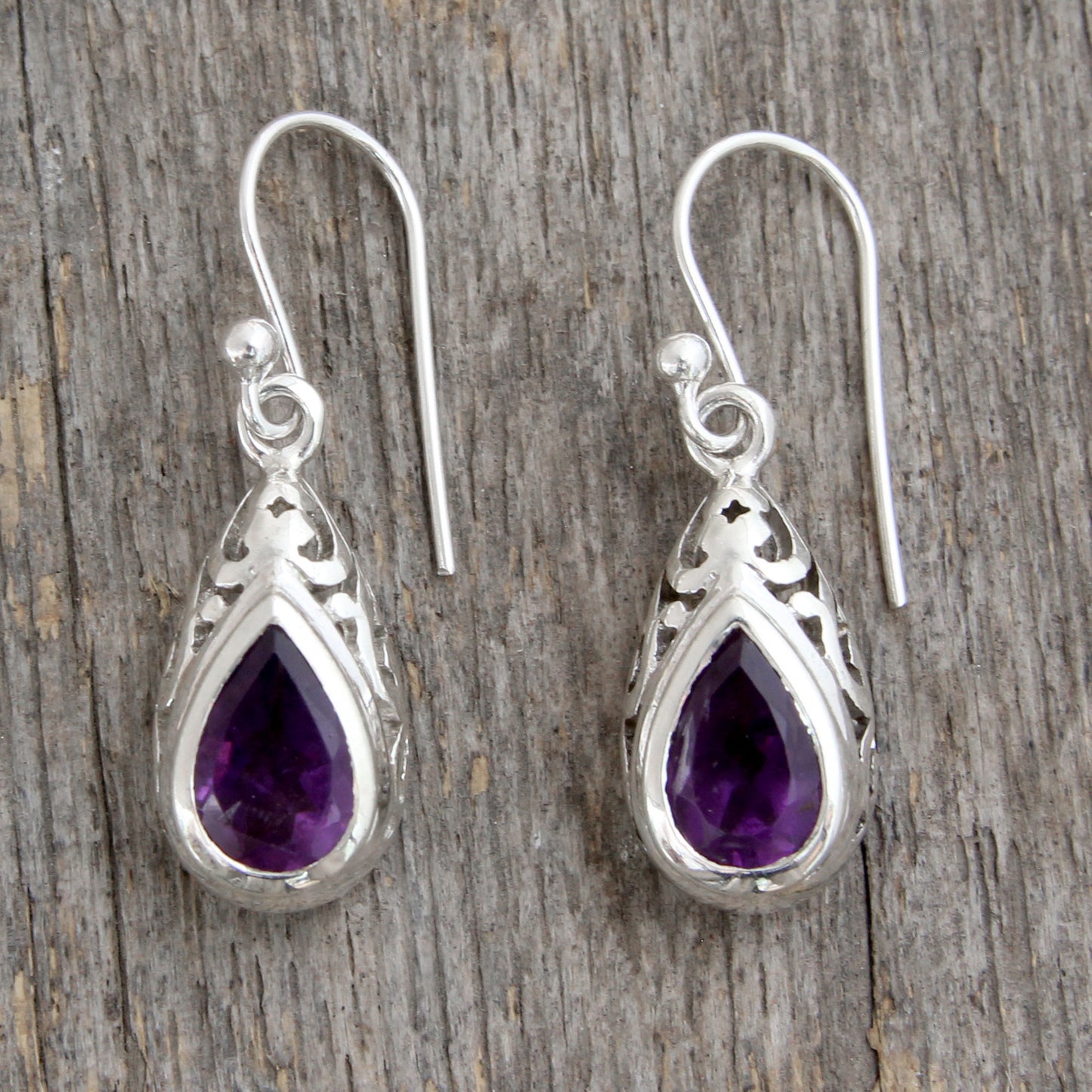 Mughal Adoration Fair Trade Amethyst and Sterling Silver Earrings from India