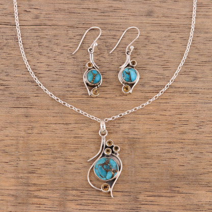 Golden Sky Turquoise Earrings