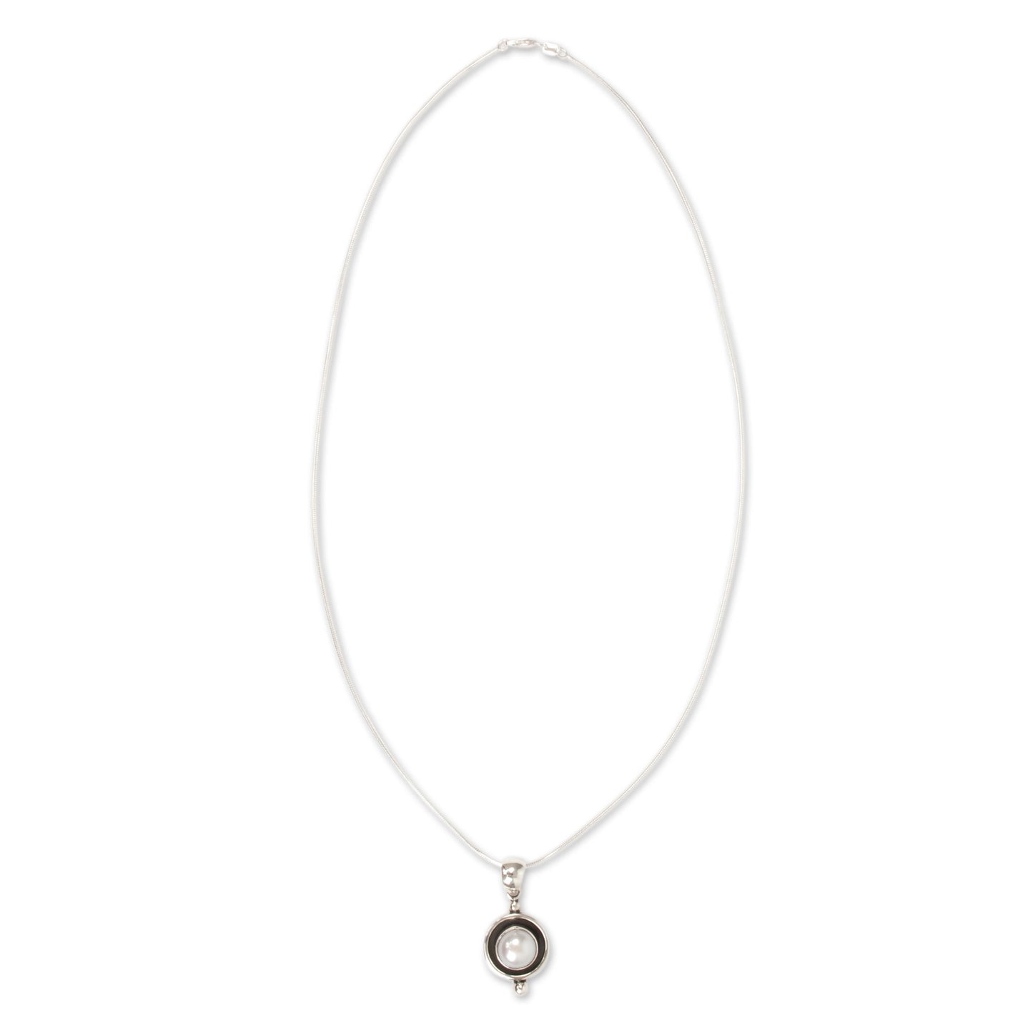 Lunar Shadow Taxco Jewelry Necklace Pearl and Sterling Silver